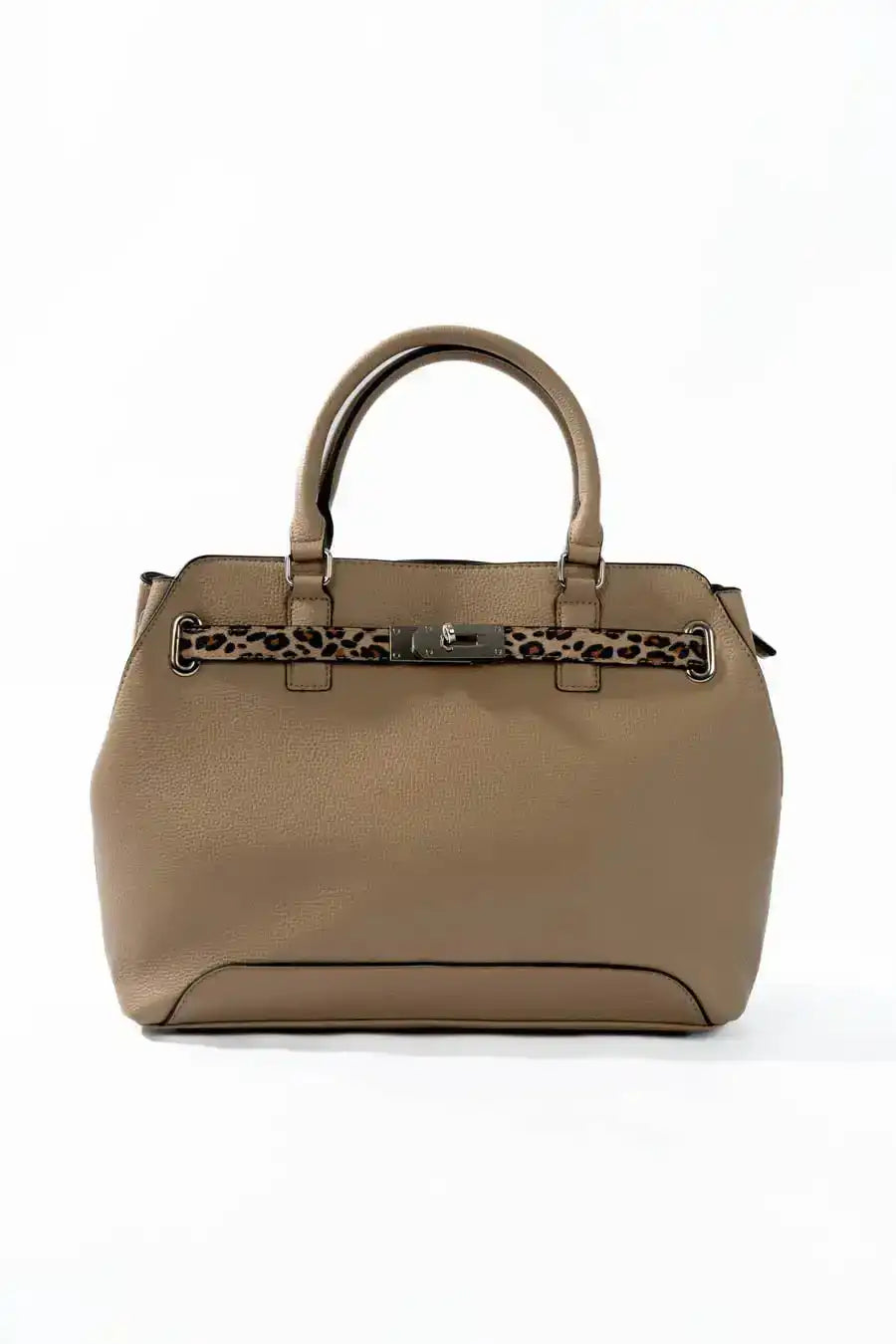 Everyday Handbag with Decorative Leopard Strap