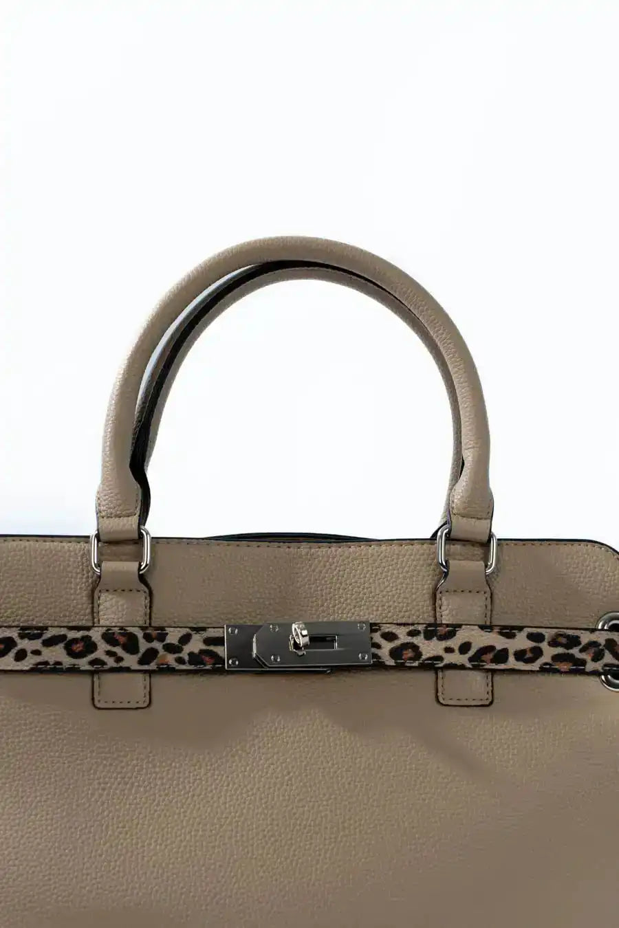 Everyday Handbag with Decorative Leopard Strap