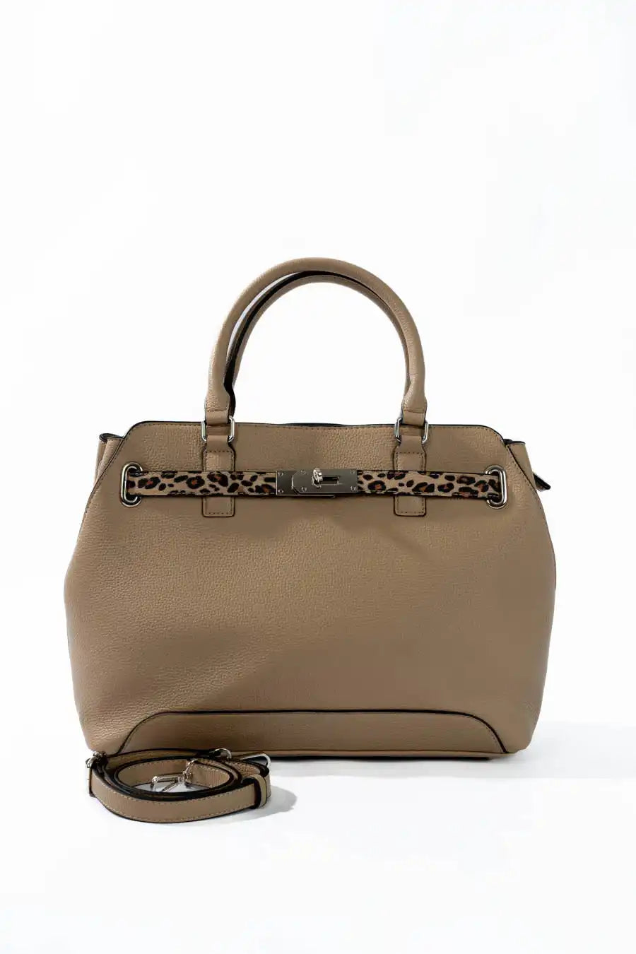 حقيبة يد يومية مع حزام فهد مزخرف