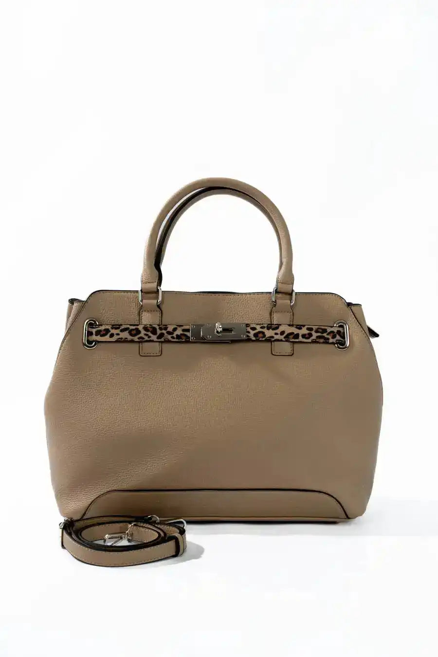 Everyday Handbag with Decorative Leopard Strap
