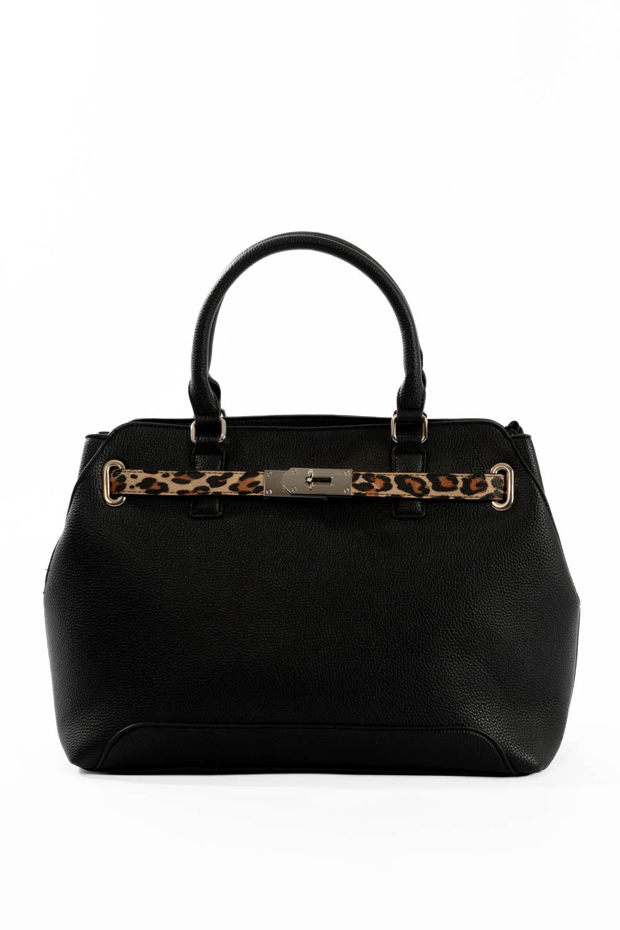 Everyday Handbag with Decorative Leopard Strap