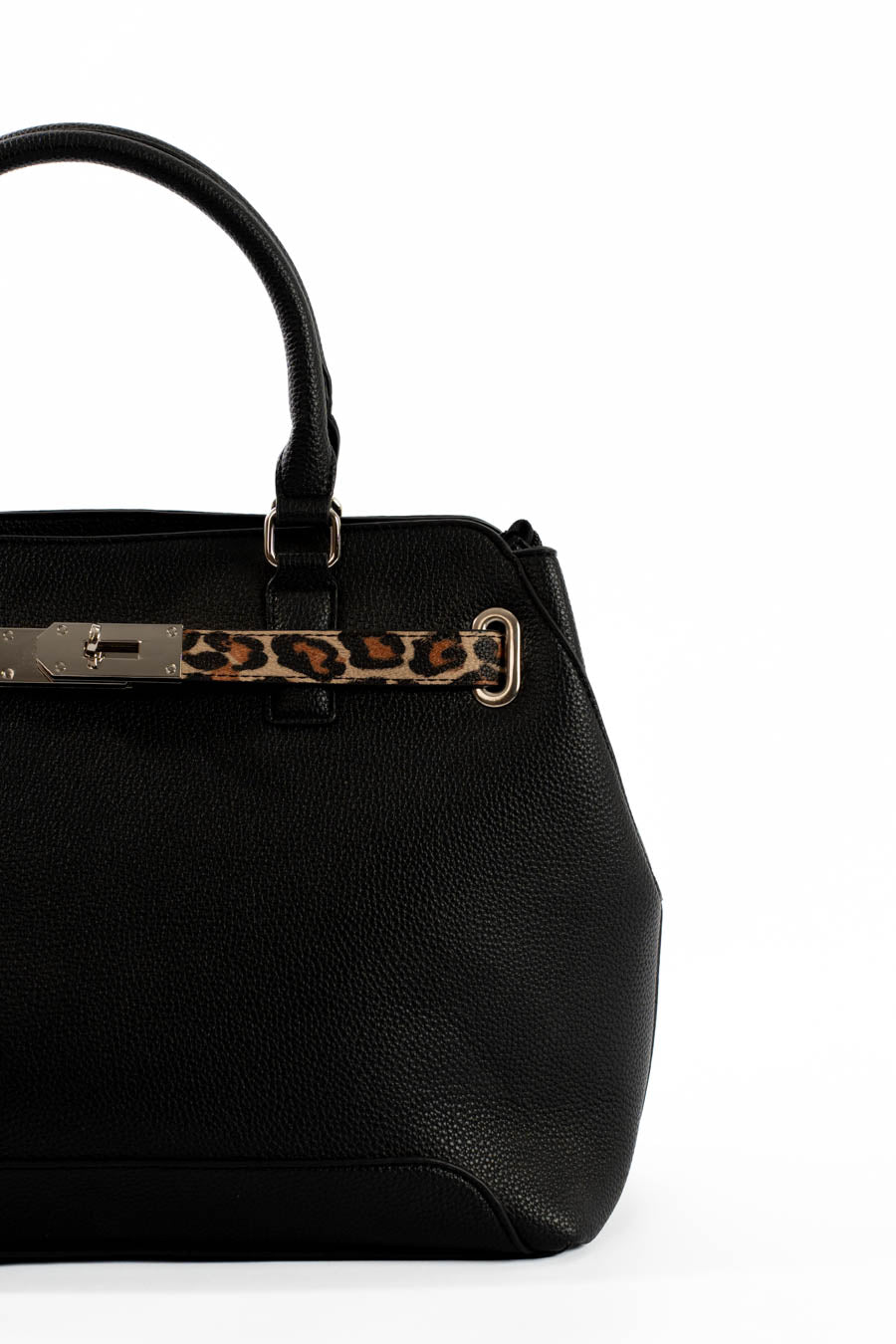 Everyday Handbag with Decorative Leopard Strap