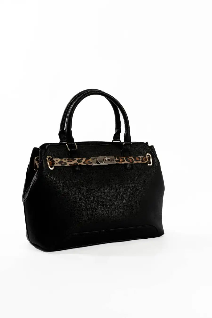 Everyday Handbag with Decorative Leopard Strap