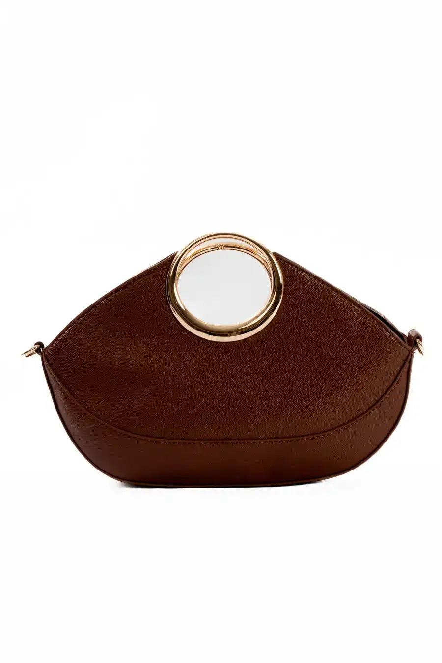 Chestnut Ring-Handle Clutch