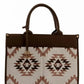 Large Handbag with Aztec Pattern Pockets