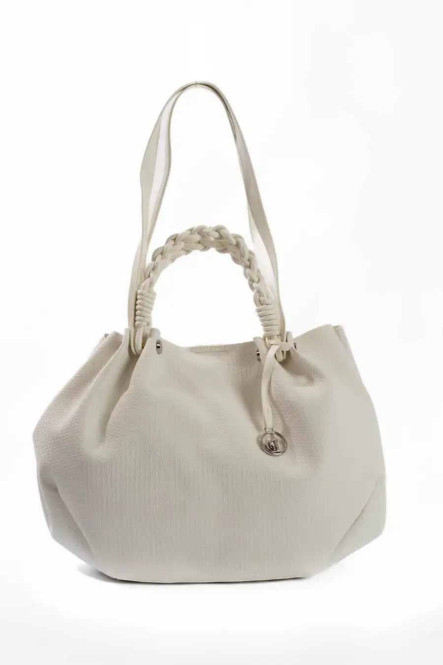 Women’s White Textured Shoulder Bag