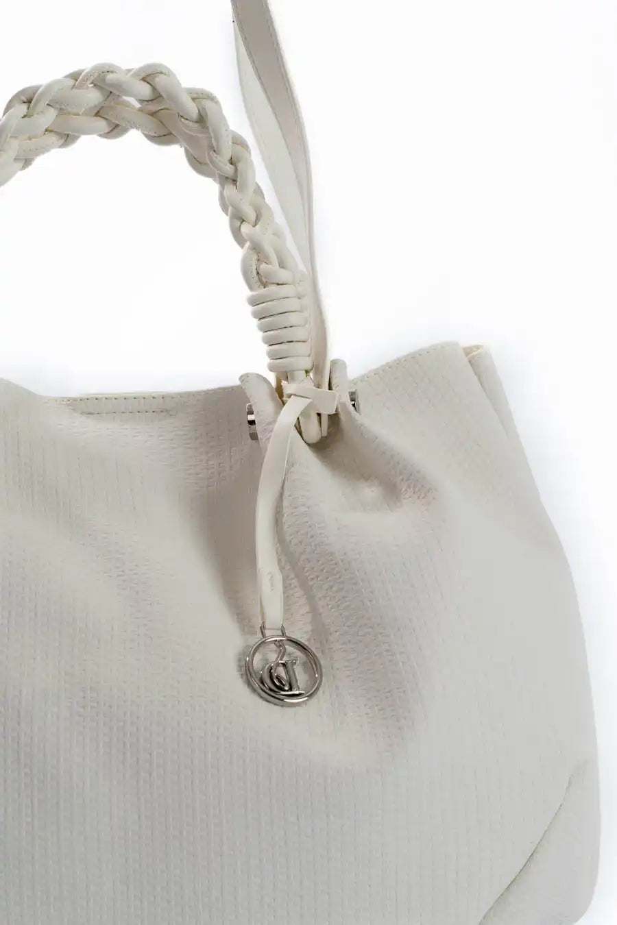 Women’s White Textured Shoulder Bag