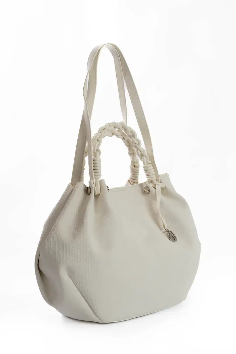 Women’s White Textured Shoulder Bag