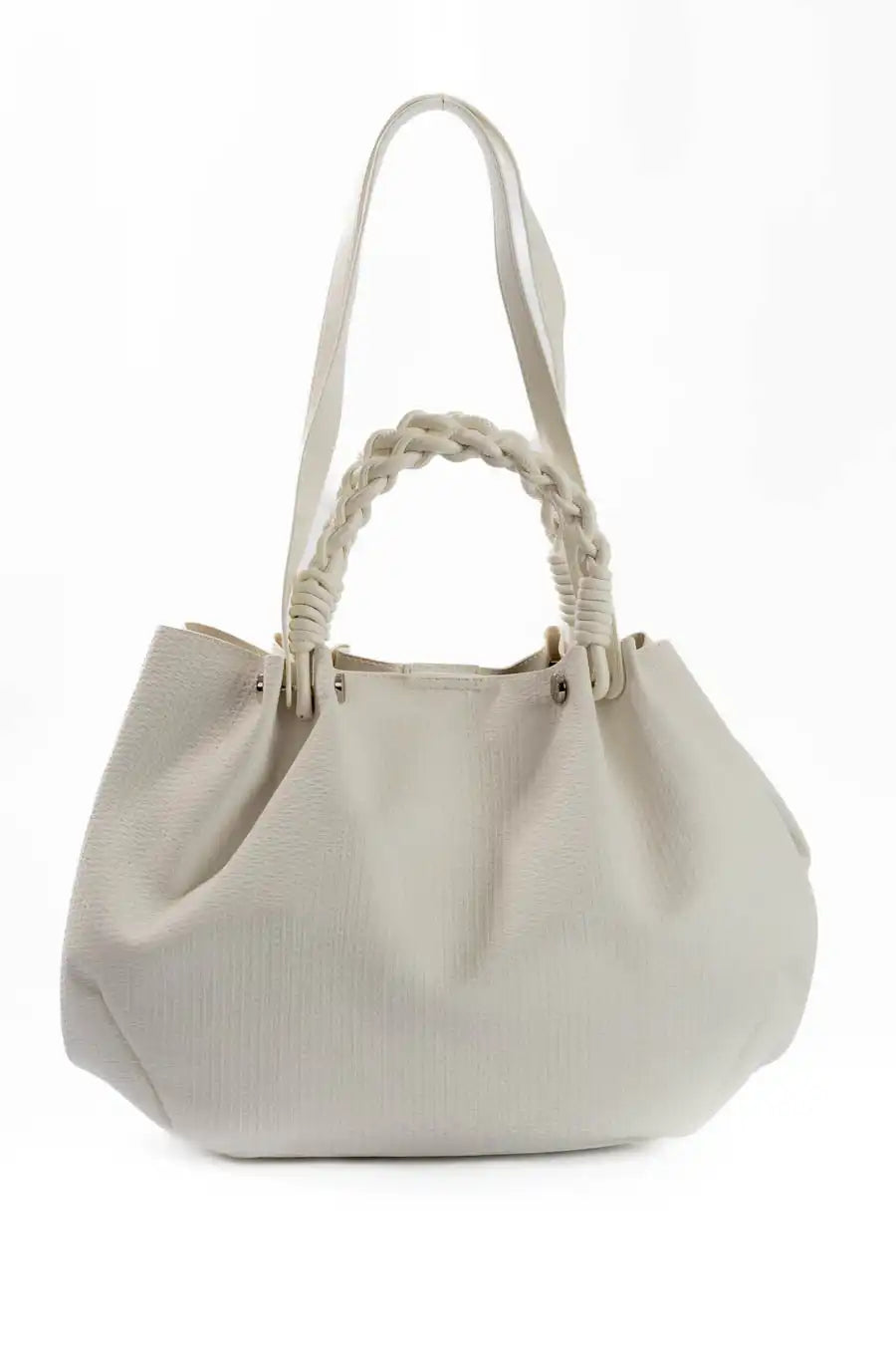 Women’s White Textured Shoulder Bag