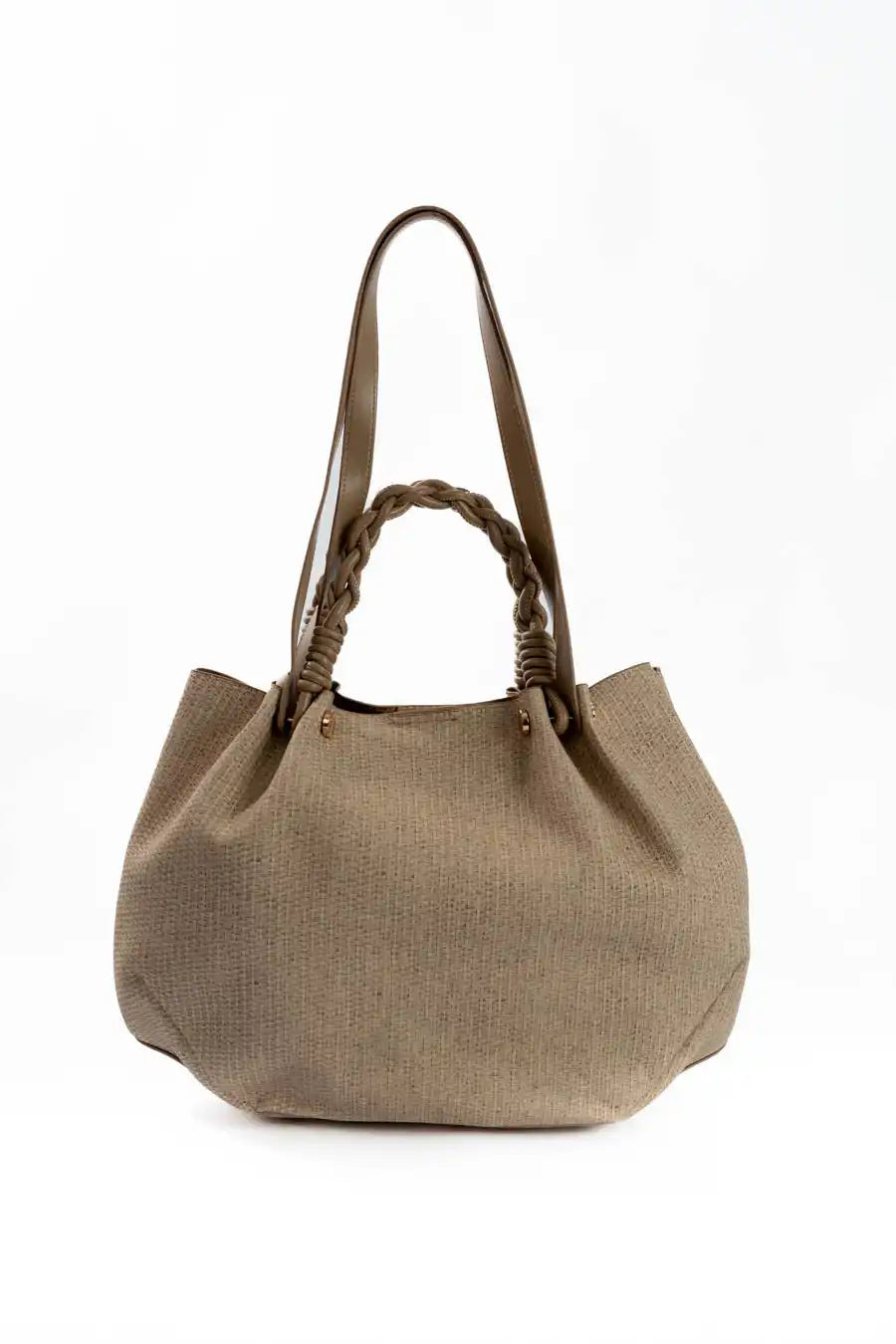 Natural Textured Shoulder Bag