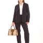 Beige & Tan Structured Handbag