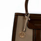 Beige & Tan Structured Handbag