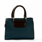 Teal & Brown Structured Handbag