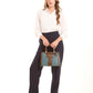Teal & Brown Structured Handbag