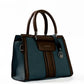Teal & Brown Structured Handbag