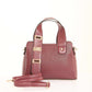 Rosewood Textured Top-Handle Bag