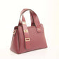 Rosewood Textured Top-Handle Bag