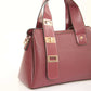 Rosewood Textured Top-Handle Bag
