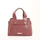 Rosewood Textured Top-Handle Bag