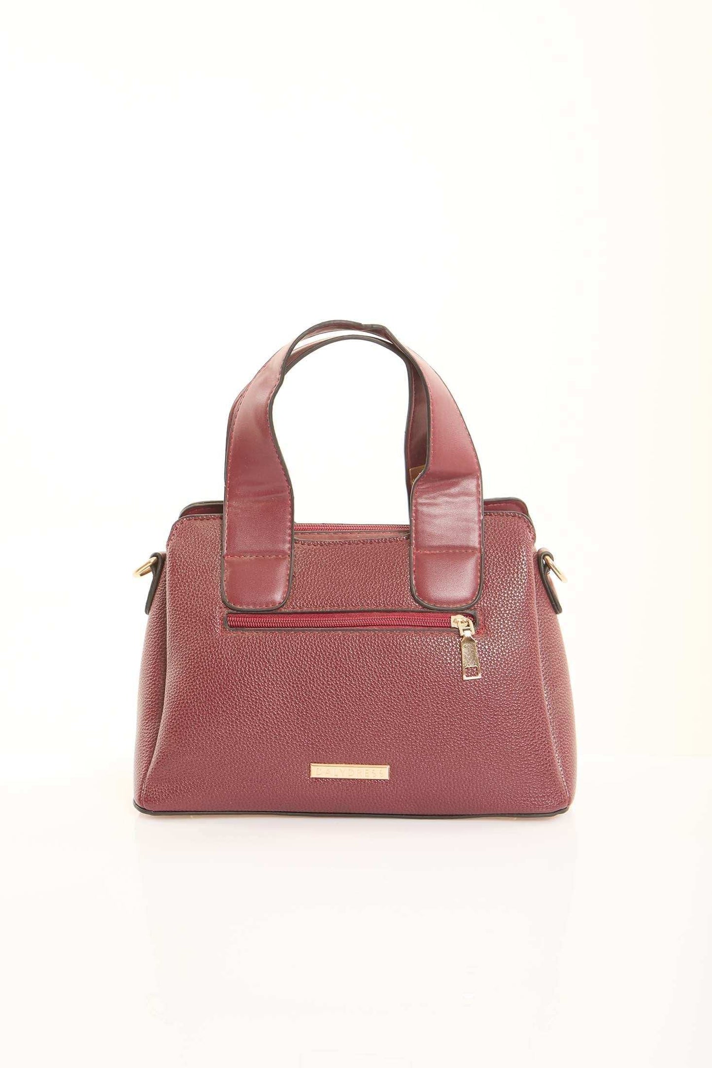 Rosewood Textured Top-Handle Bag