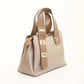 Champagne Textured Top-Handle Bag