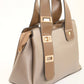 Champagne Textured Top-Handle Bag