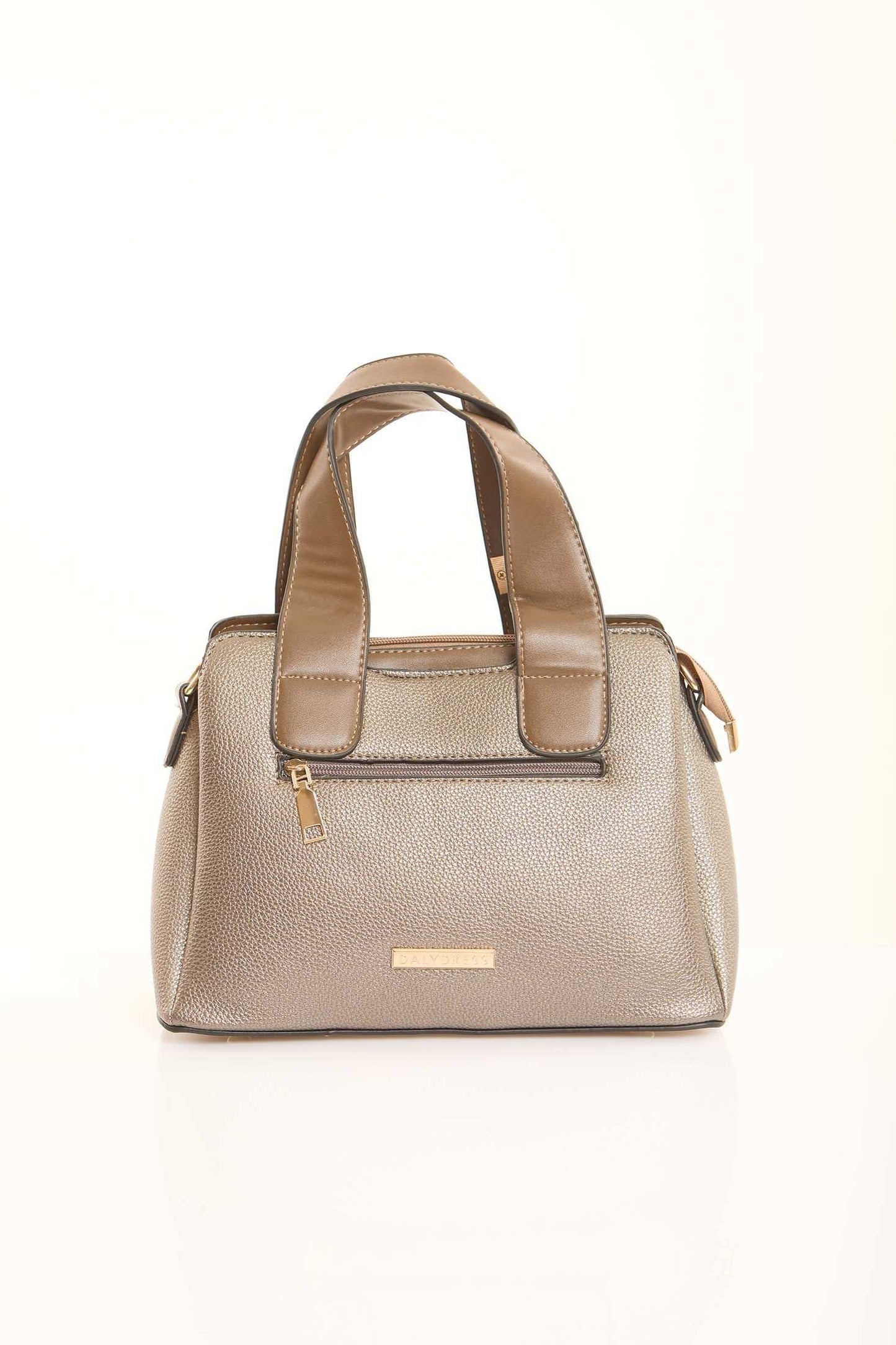 Champagne Textured Top-Handle Bag