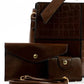 Walnut Embossed Structured Handbag