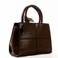 Walnut Embossed Structured Handbag