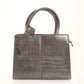 Steel Grey Textured Structured Handbag