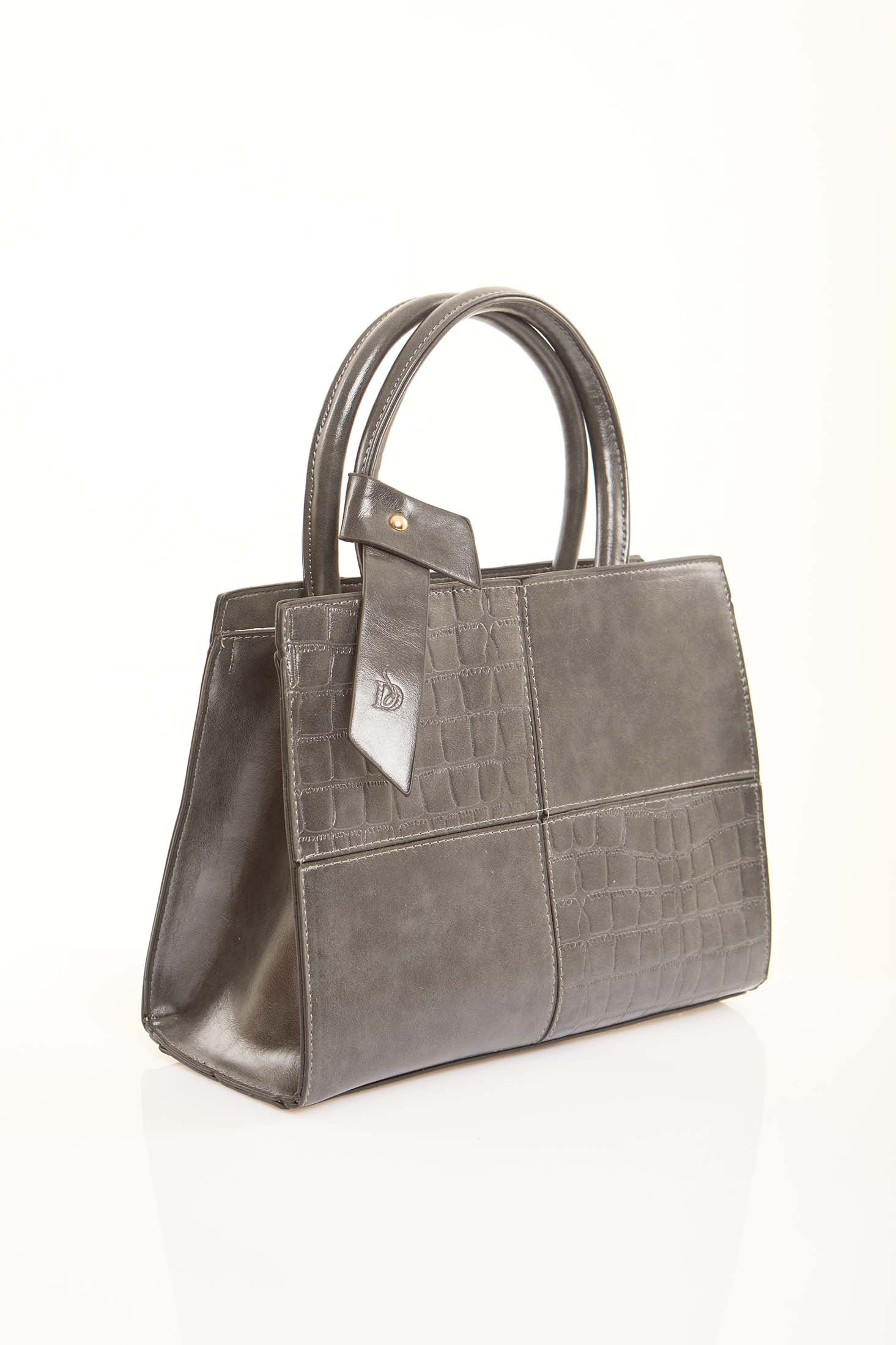 Steel Grey Textured Structured Tote