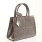 Steel Grey Textured Structured Handbag