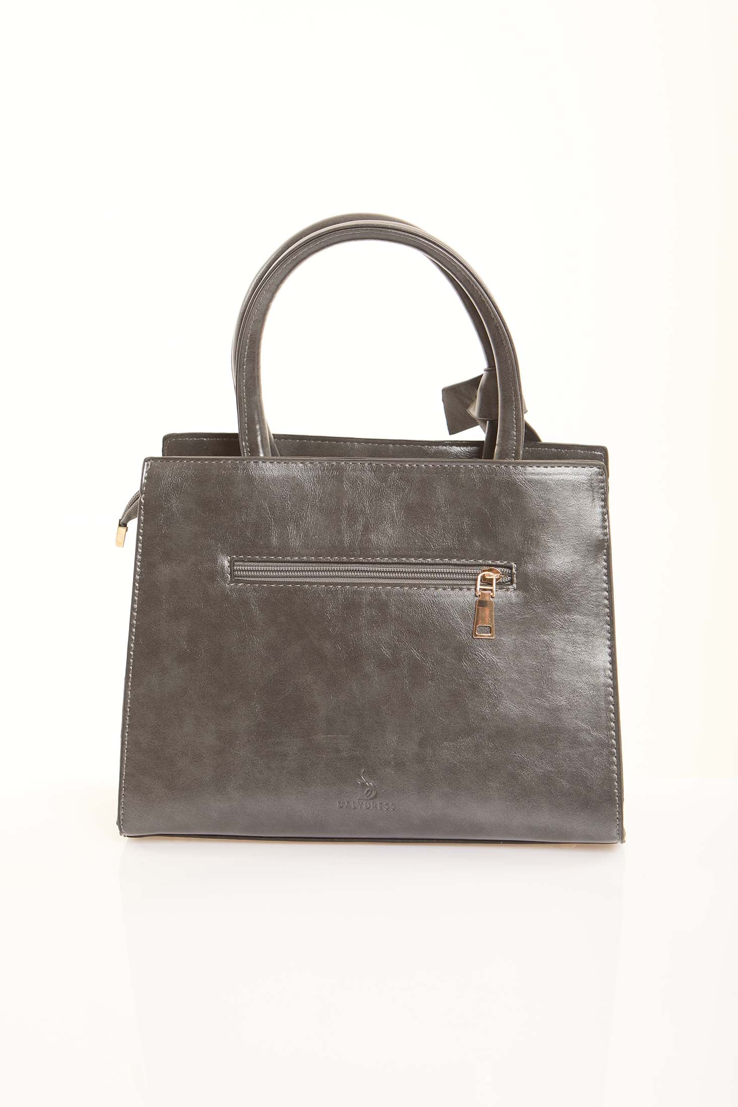 Steel Grey Textured Structured Tote