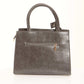 Steel Grey Textured Structured Handbag