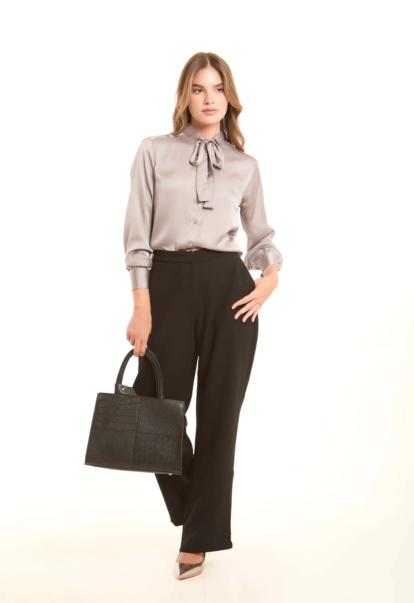 Midnight Textured Structured Handbag