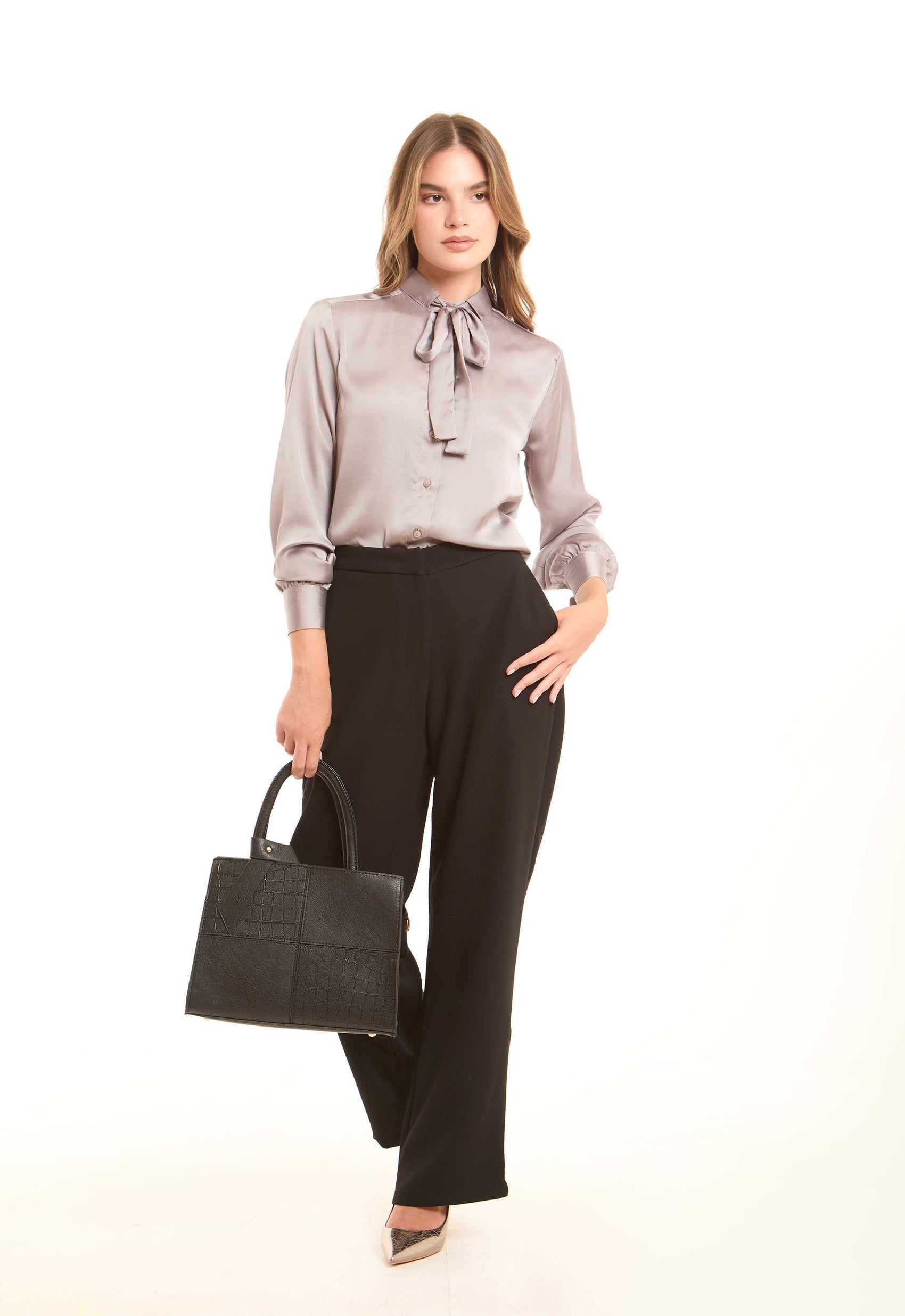 Midnight Textured Structured Handbag