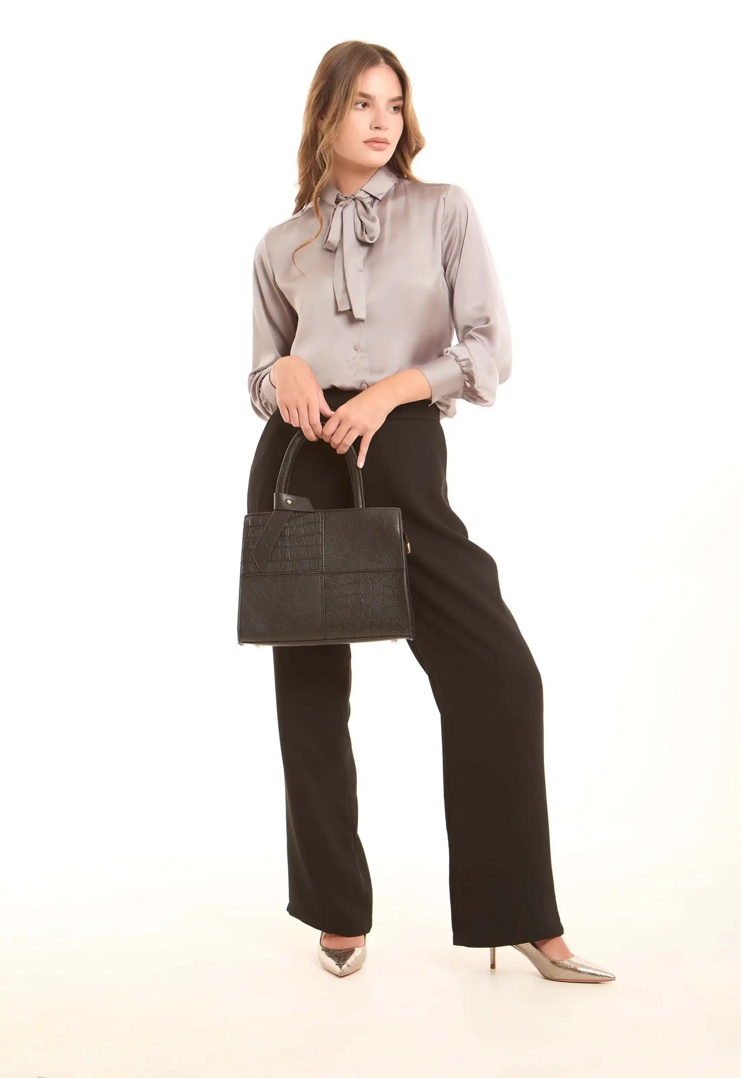 Midnight Textured Structured Handbag