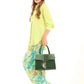 Emerald Croc-Embossed Structured Handbag