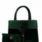 Emerald Croc-Embossed Structured Handbag