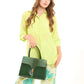 Emerald Croc-Embossed Structured Handbag