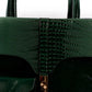 Emerald Croc-Embossed Structured Handbag