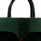 Emerald Croc-Embossed Structured Handbag
