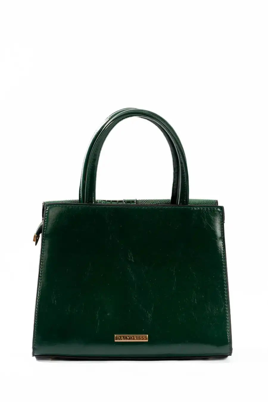 Emerald Croc-Embossed Structured Handbag