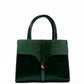 Emerald Croc-Embossed Structured Handbag