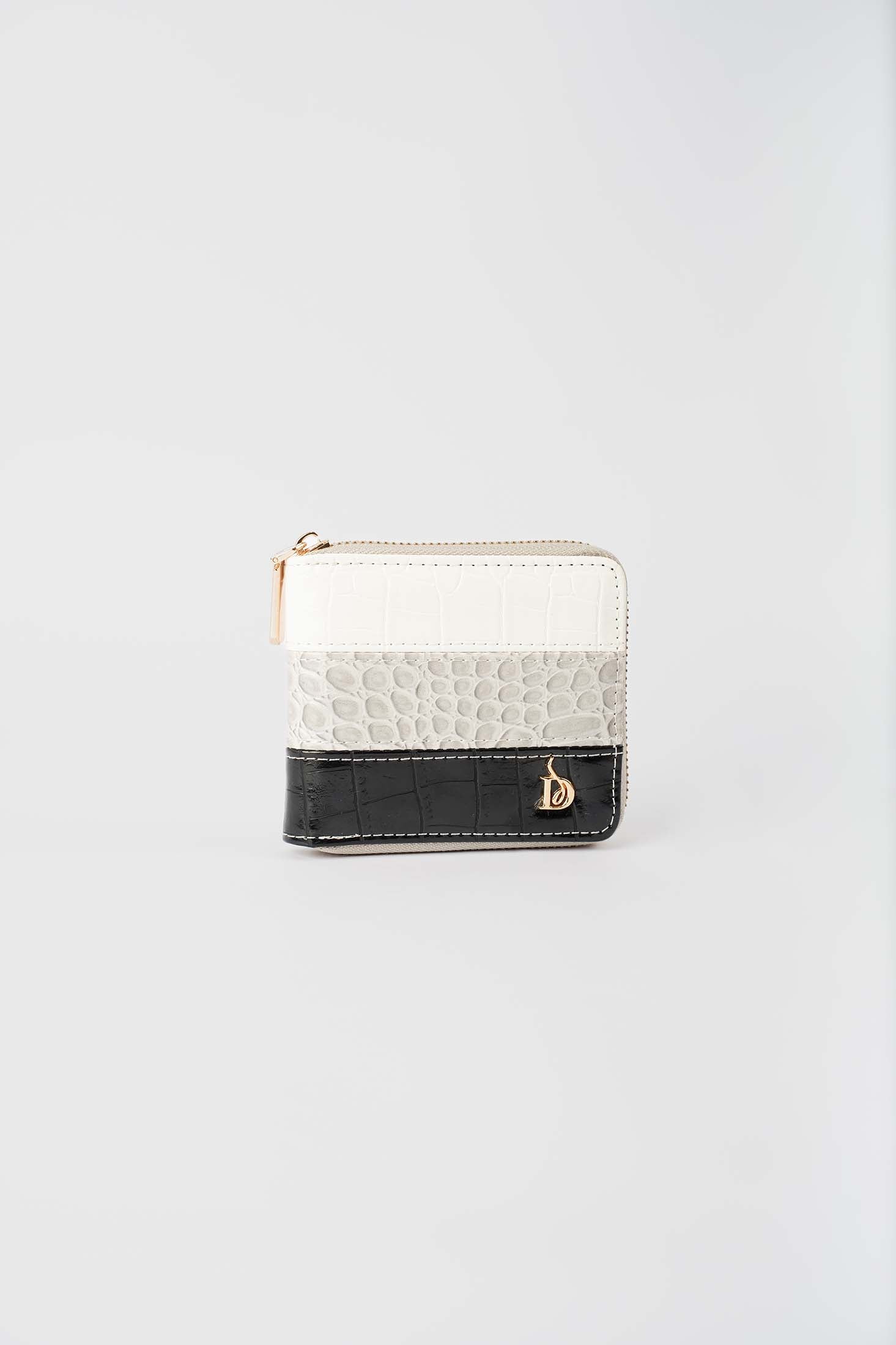Three-Tone Crocodile Zip-Around Wallet