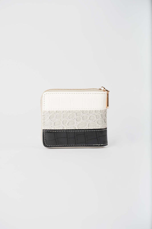 Three-Tone Crocodile Zip-Around Wallet