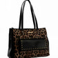Elegant Leopard Handbag with Studded Pocket