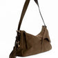 Classic Suede Shoulder-Bag with Detachable Straps