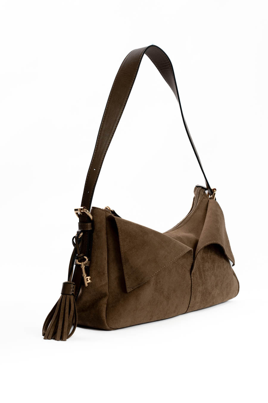 Classic Suede Shoulder-Bag with Detachable Straps