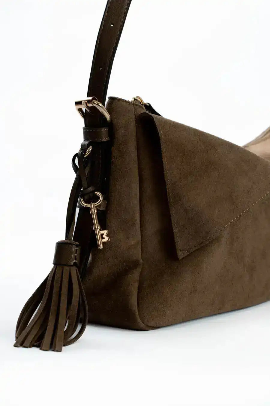 Classic Suede Shoulder-Bag with Detachable Straps